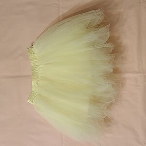 Yellow Layered Tulle Skirt